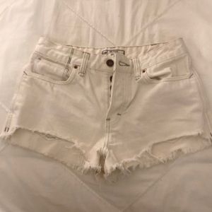 Free People White Denim Shorts, Size 26